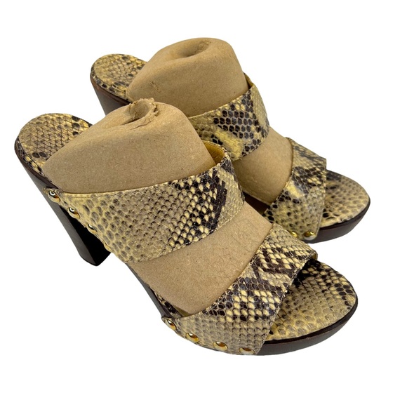 Jimmy Choo Shoes - Jimmy Choo Snakeskin Style Leather Heeled Sandals
